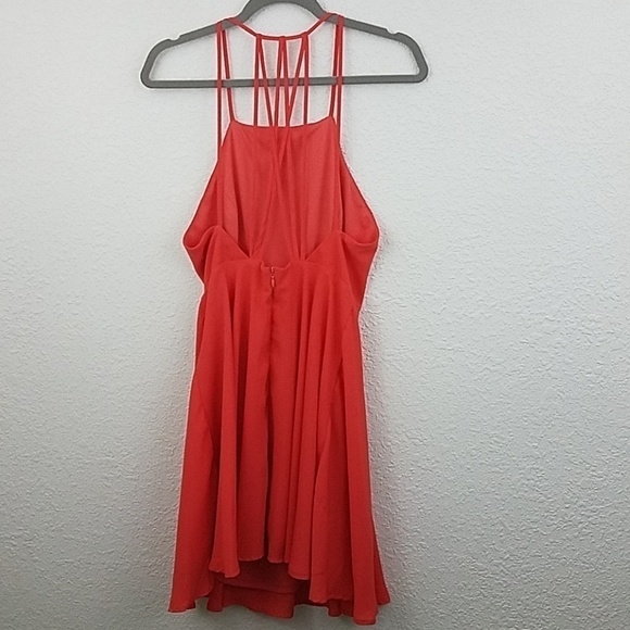 𝅺lulu's coral strappy together dress sz medium mini - Picture 3 of 7